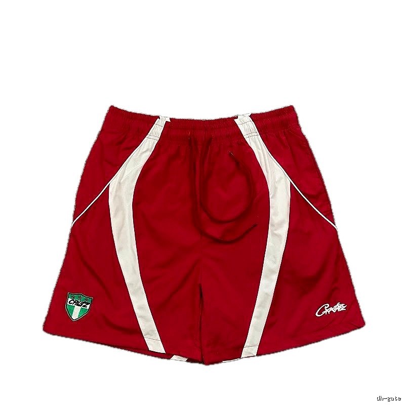 Corteiz Team Logo Street Style Red and White Sports Shorts