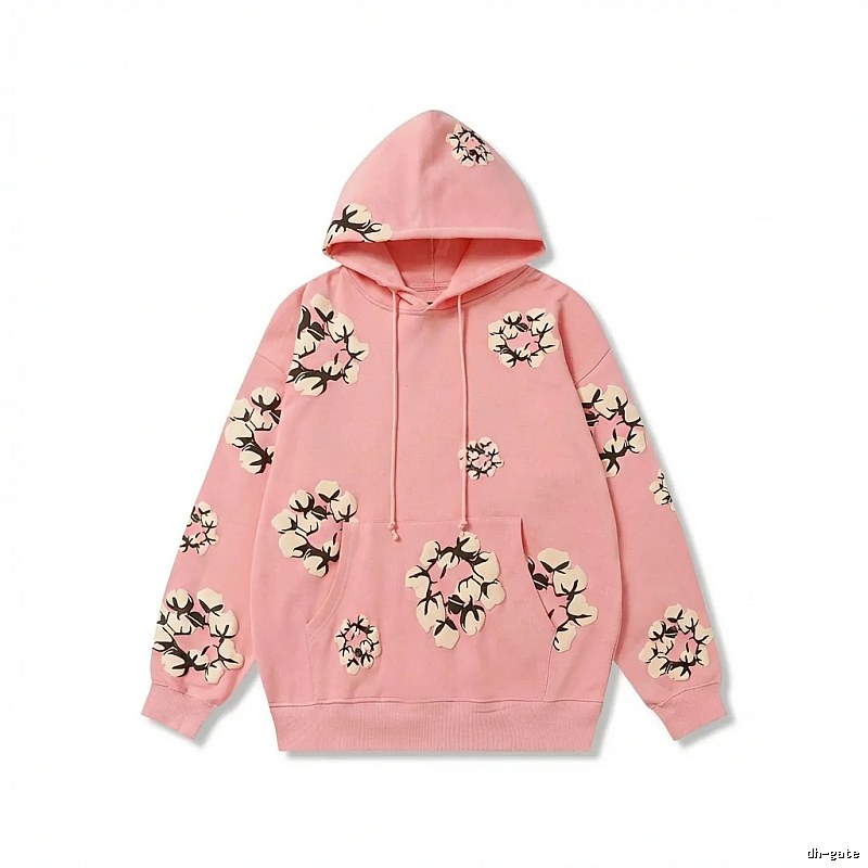 DENIM TEARS Floral Print Pink Hoodie