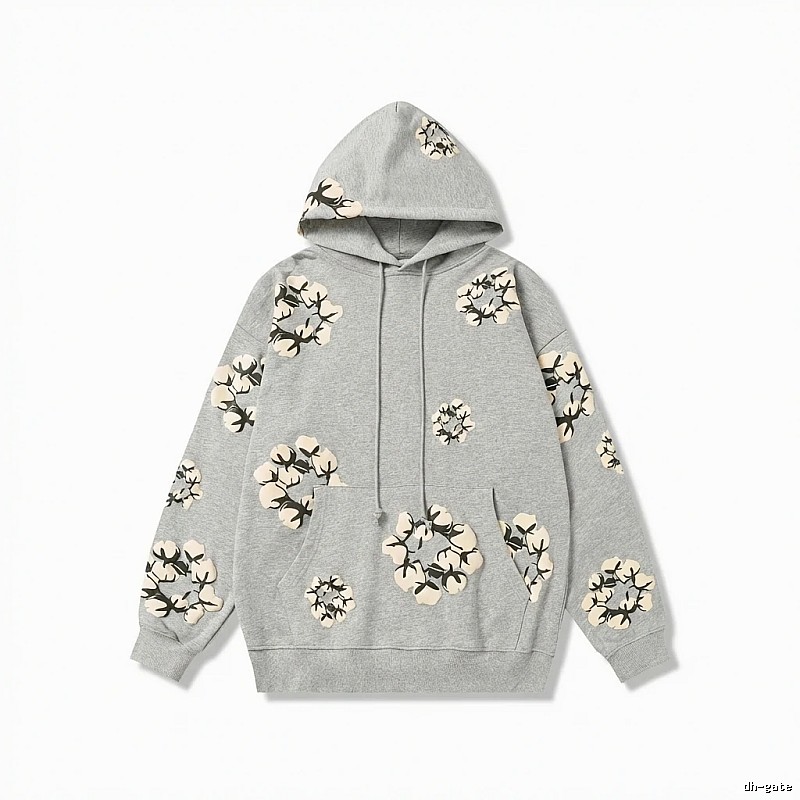 DENIM TEARS Floral Wind Grey Hoodie