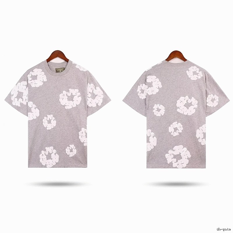 DENIM TEARS Printed Casual Grey T-shirt