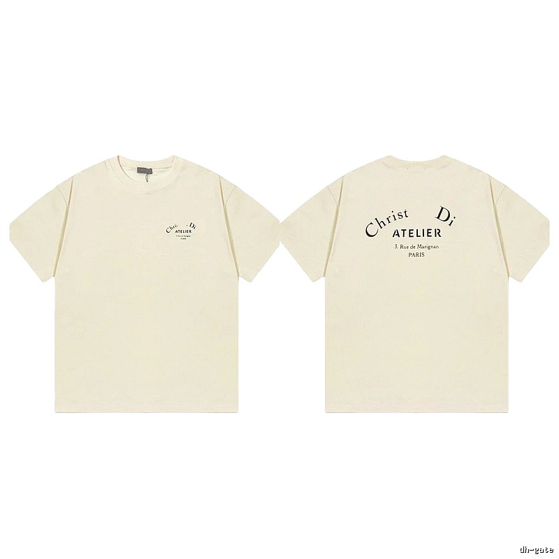 Dior Atelier Minimalist Style Beige Short-sleeve T-shirt