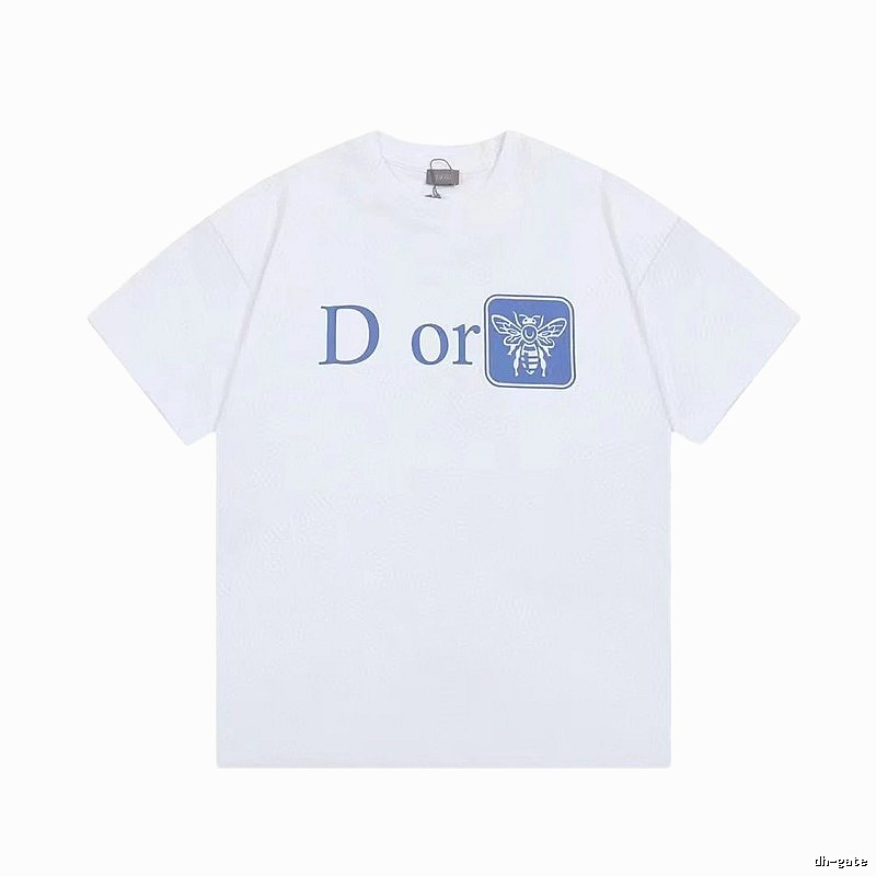 Dior Bee Print Casual Style White T-Shirt