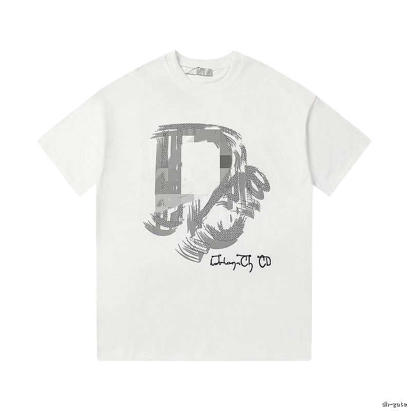 Dior Graffiti Collection Trendy & Cool Style White Short-sleeve T-shirt