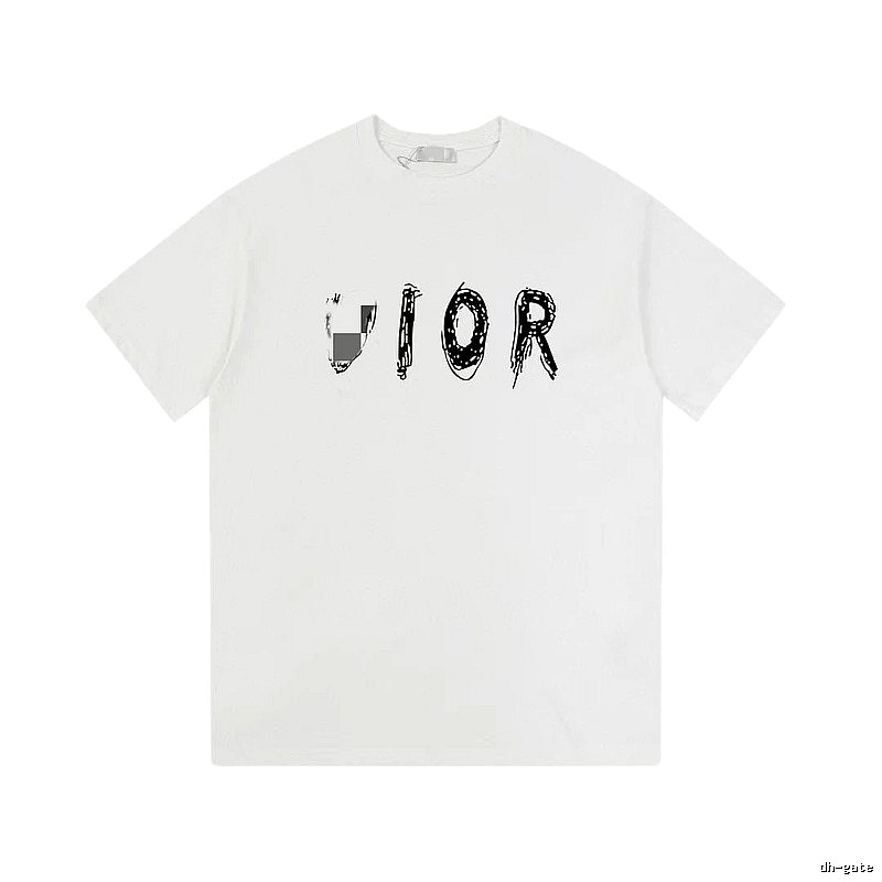 Dior Graffiti Street Style White Short-sleeve T-shirt