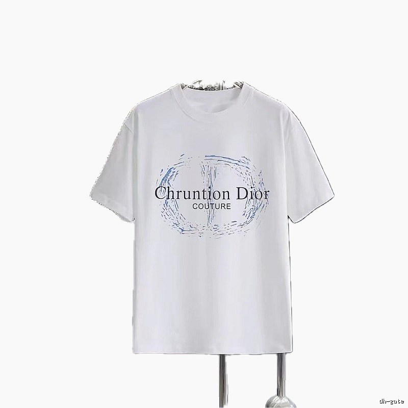Dior Haute Couture Printed Light Luxury Style White T-shirt