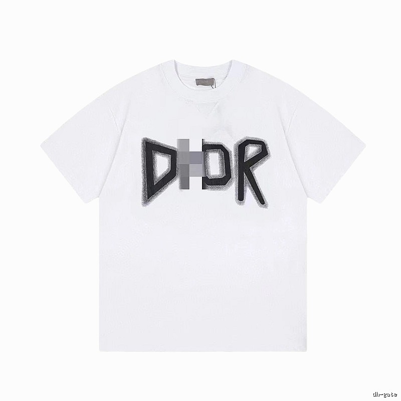 Dior Letter Print Trendy Style White T-Shirt