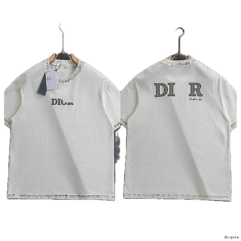 Dior Letter Print Vintage White T-shirt
