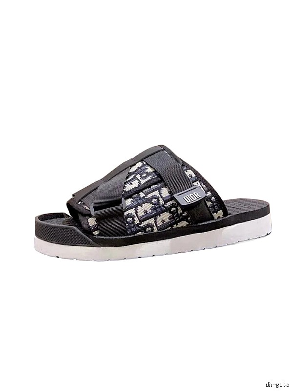 Dior Vintage Monogram Black and White Slide Sandals