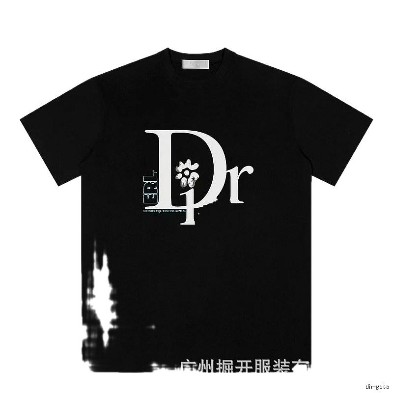 Dior x ERL Co-branded Trendy Style Black T-Shirt