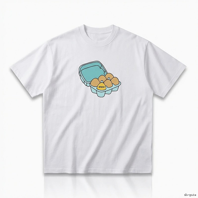 DREW Egg Series Simple White T-shirt