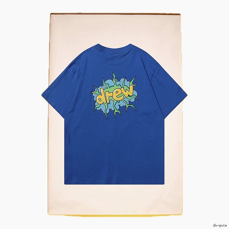 DREW Explosion Print Street Style Blue T-Shirt
