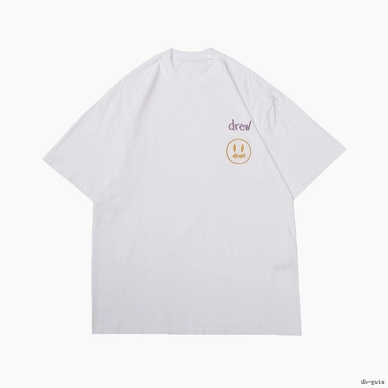 DREW Smiley Embroidered Street Style White T-Shirt