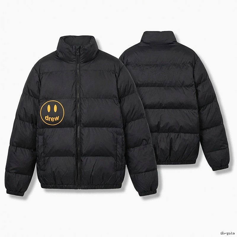 DREW Smiley Style Black Cotton-padded Jacket
