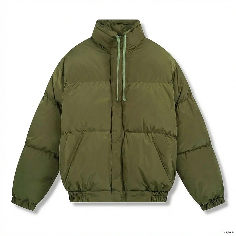 ESSENTIALS Minimalist Style Olive Green Cotton Jacket