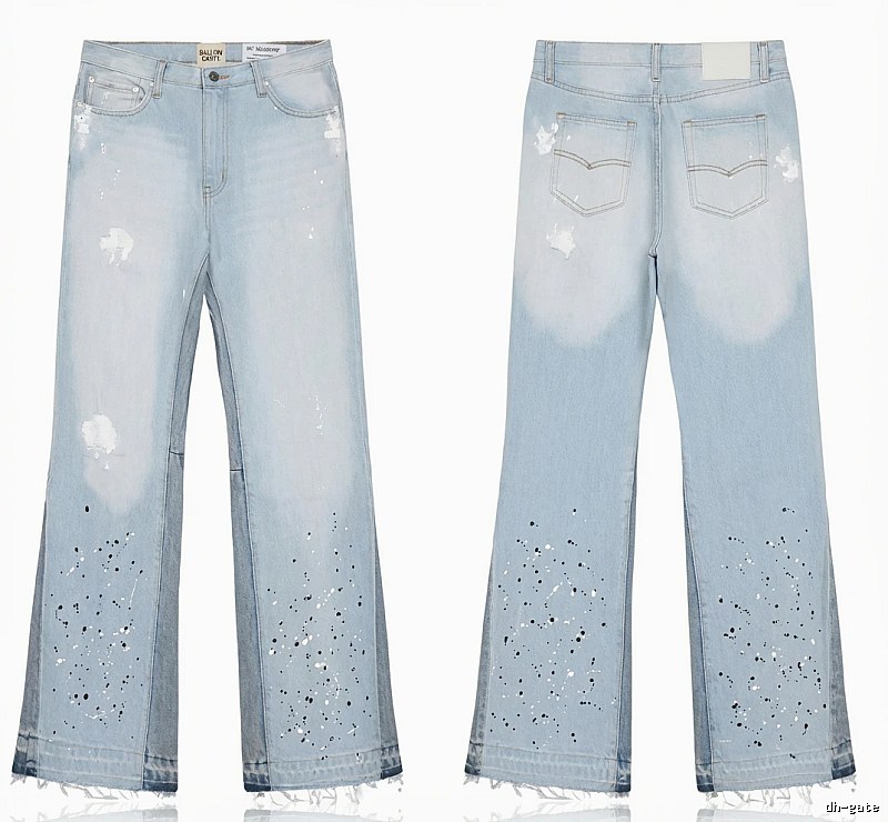 Gallery Dept Ripped Denim Blue Long Pants
