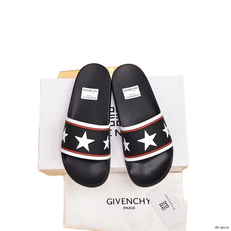 Givenchy Star Collection Trendy Style Black Slide Sandals