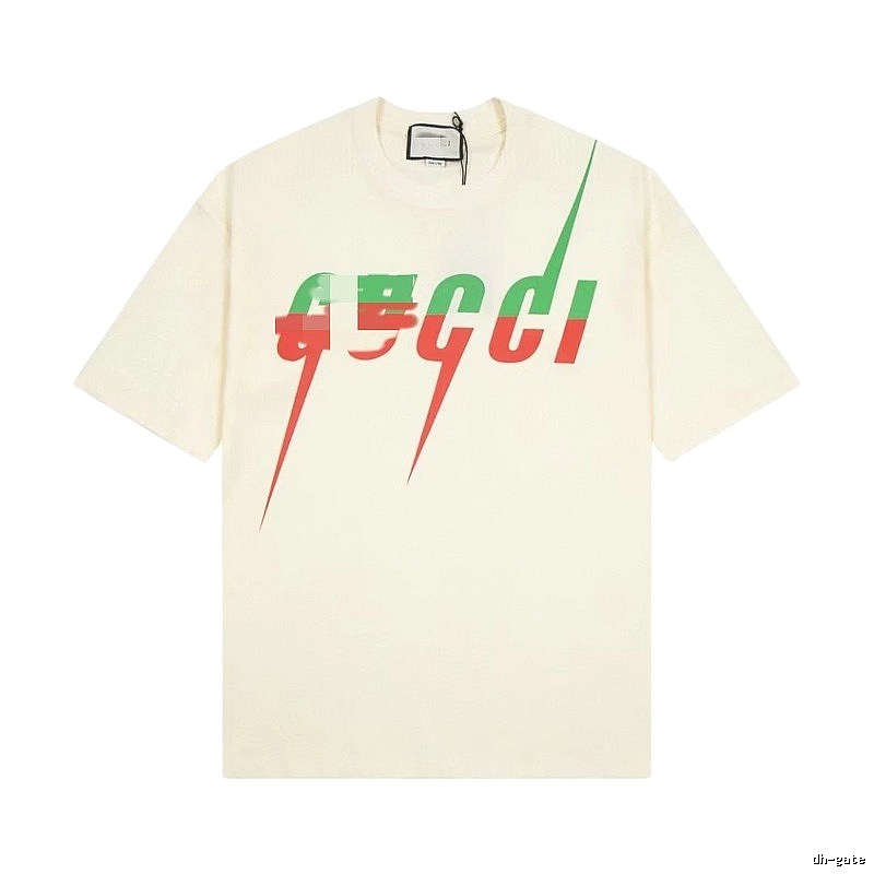 Gucci Color-block Print Casual Style Off-white Short-sleeve T-shirt