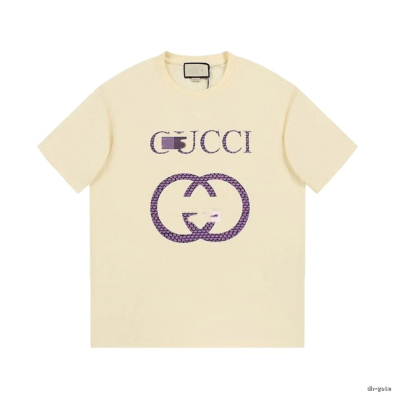 Gucci Double G Vintage Style Beige Short Sleeve T-Shirt