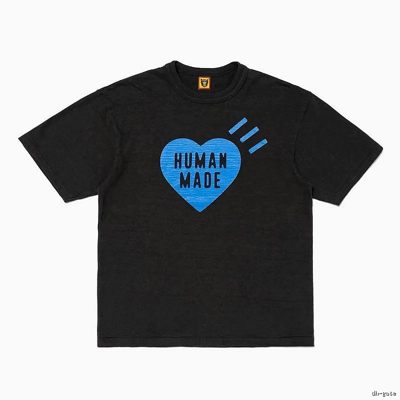 Human Made Casual Heart logo T-shirt Black Green Human for Streetwear Looks