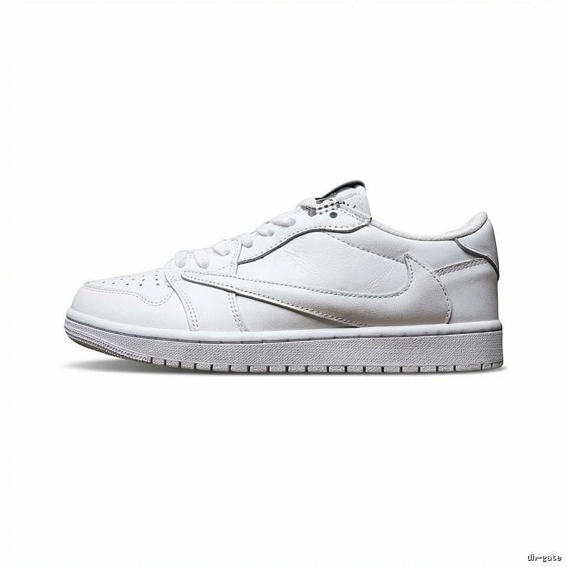 Jordan AJ1 simple white canvas shoes