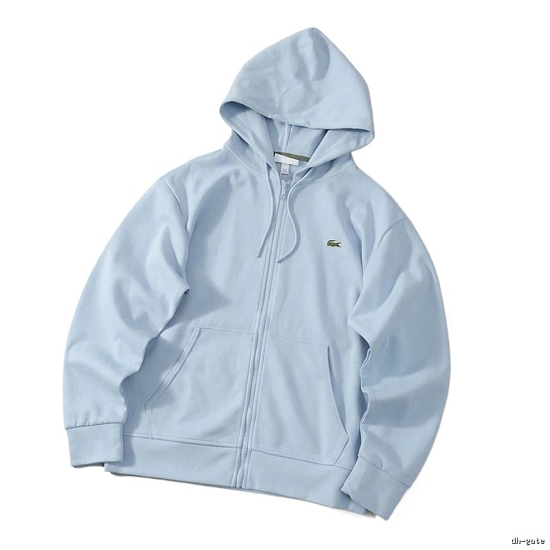 Lacoste simple style light blue hoodie