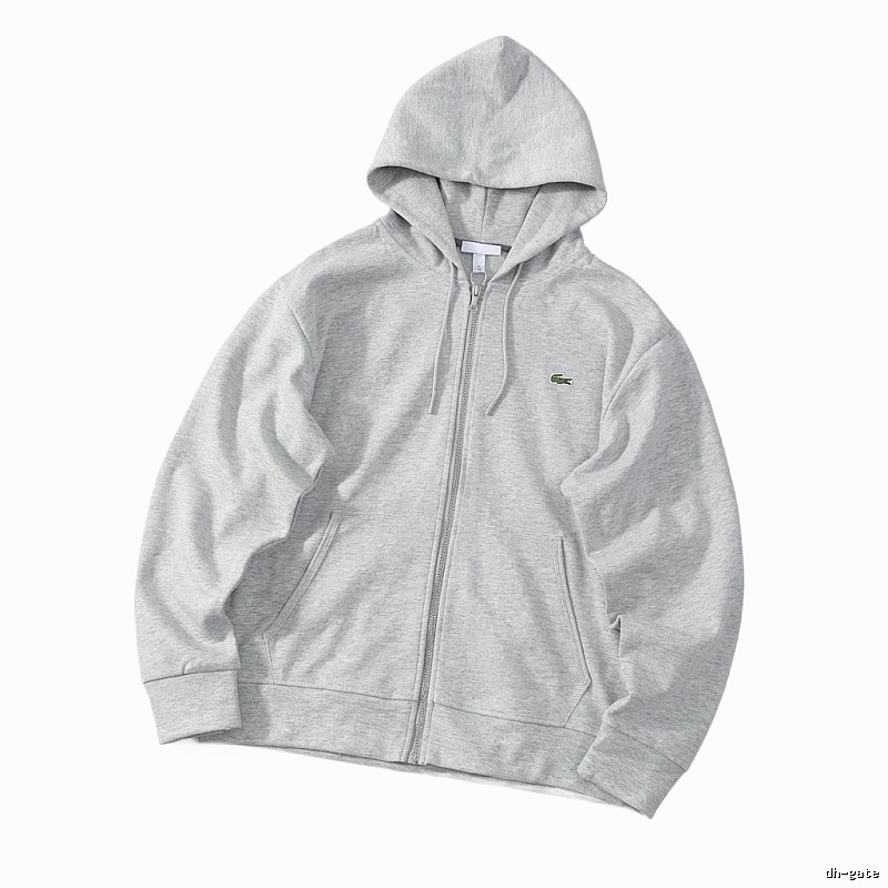 Lacoste simple-style light gray hoodie