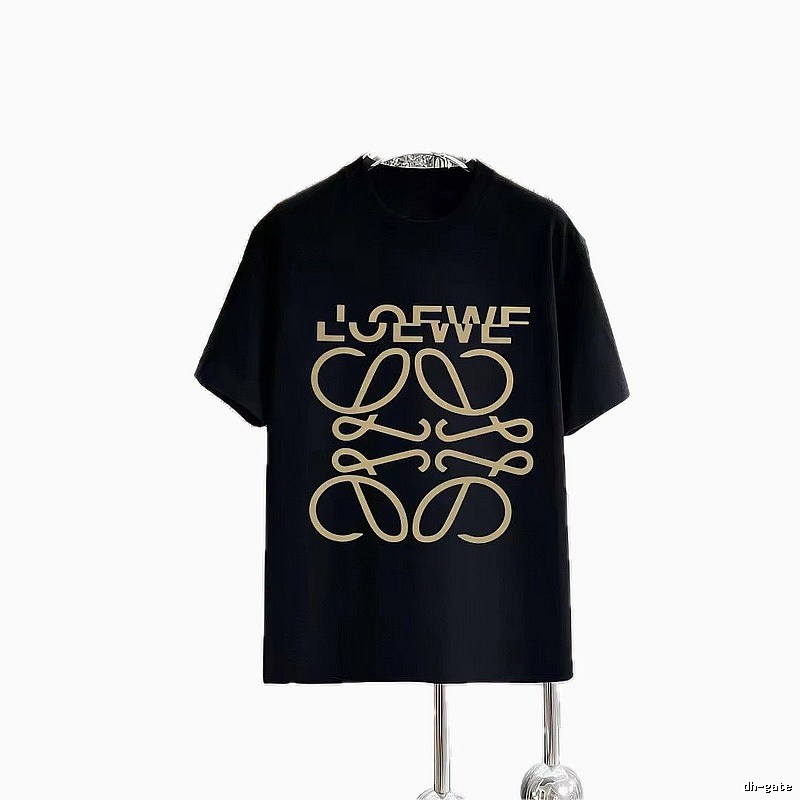 LOEWE Logo Print Trendy Black Short-Sleeve T-Shirt