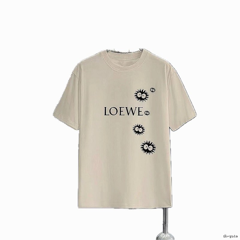 LOEWE x My Neighbor Totoro Collaboration Casual-style Beige Short-sleeve T-shirt