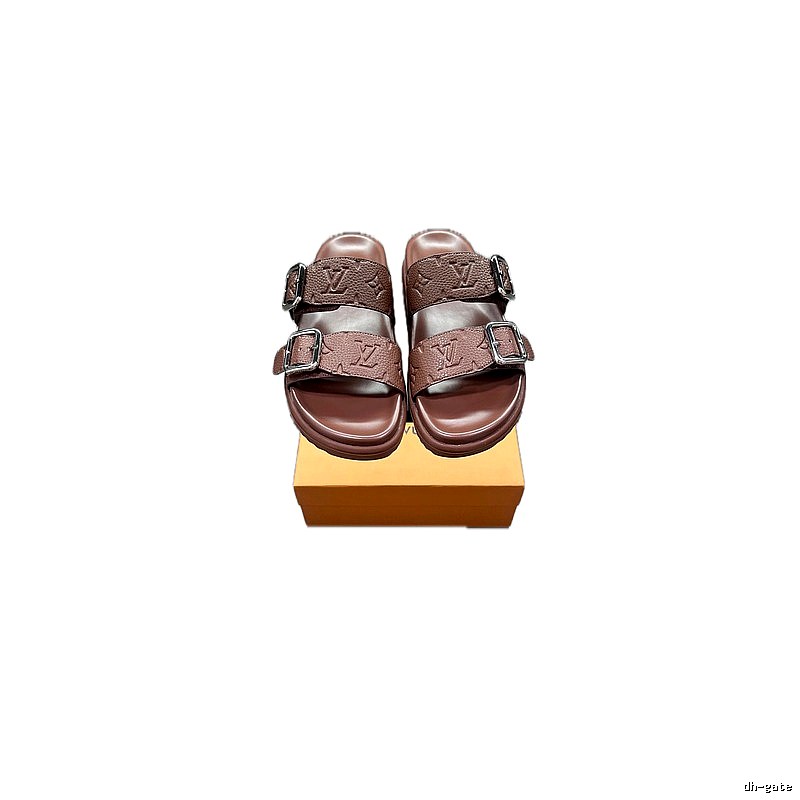 Louis Vuitton Classic Embossed Light Luxury Style Brown Slippers