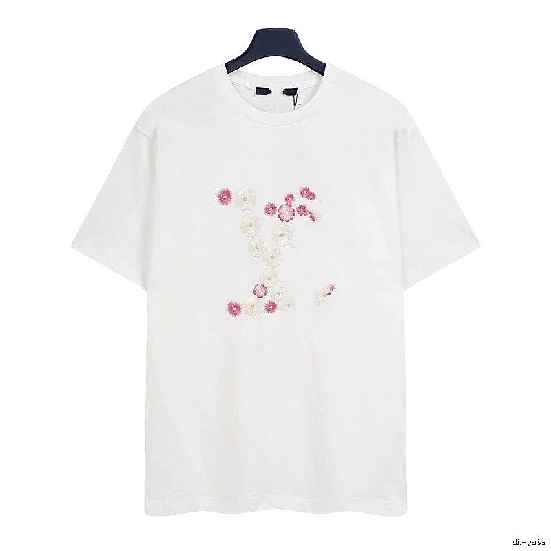 Louis Vuitton Floral Embroidered Casual White T-Shirt