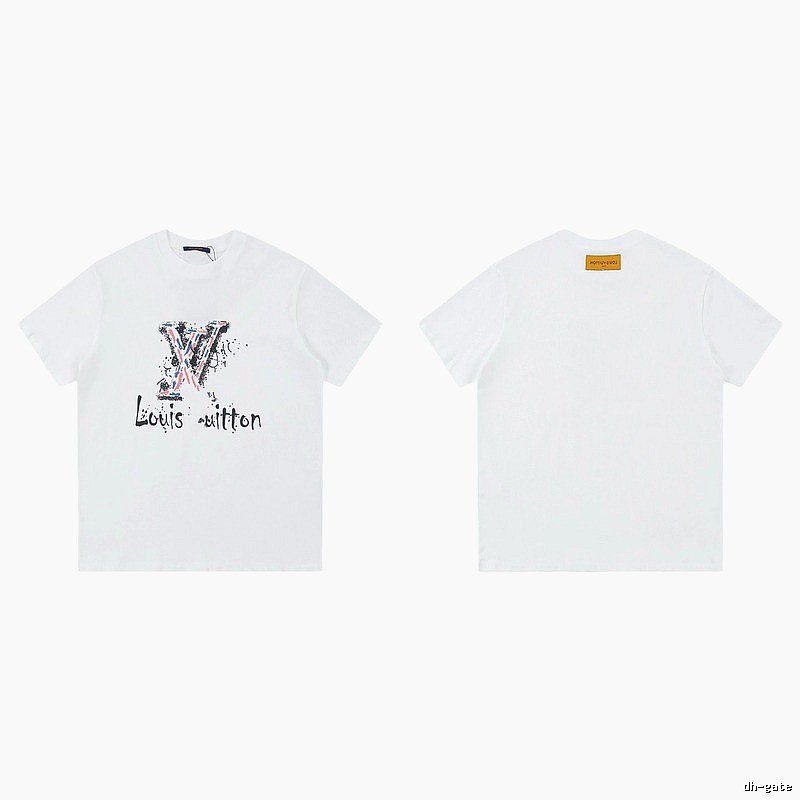 Louis Vuitton Graffiti Collection Street Style White T-shirt