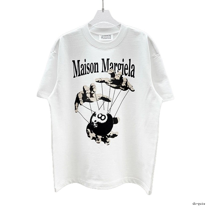 Maison Margiela Black 8 Print Street Style White T-Shirt