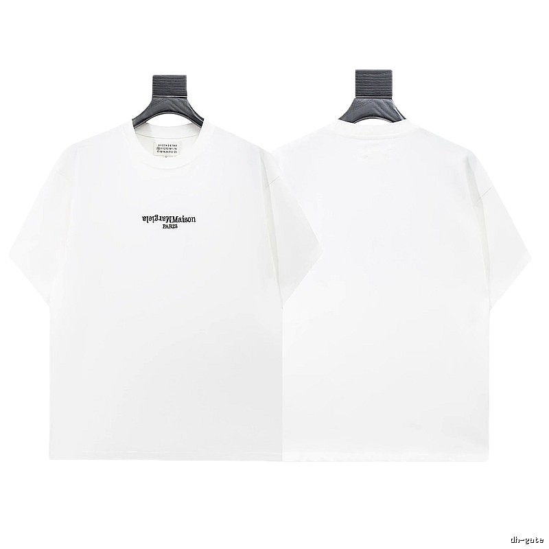 Maison Margiela Reverse Embroidered Minimalist Style White T-Shirt