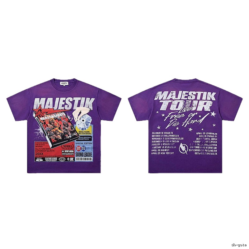 MAJESTIK Tour Vintage Style Purple Short Sleeve T-shirt