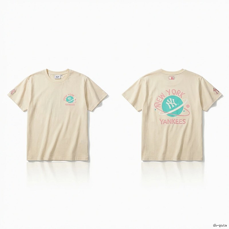 MLB New York Yankees trendy brand beige T-shirt