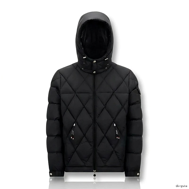 Moncler diamond-check trendy and cool style black down jacket