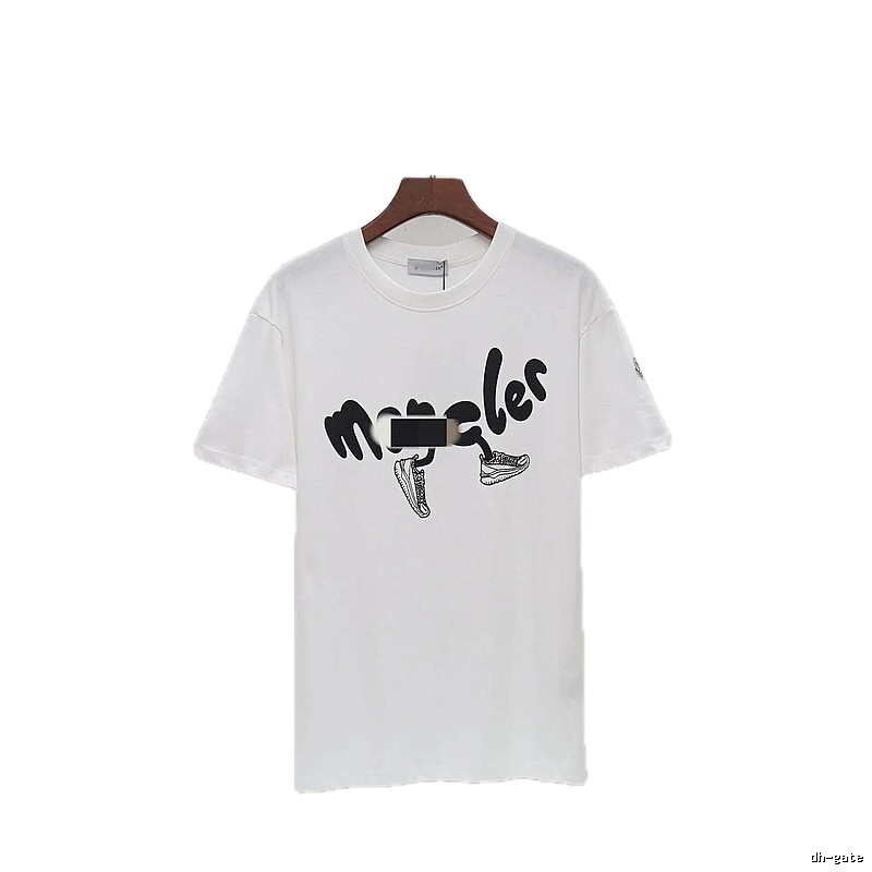 Moncler Graffiti Collection Casual Style White T-Shirt