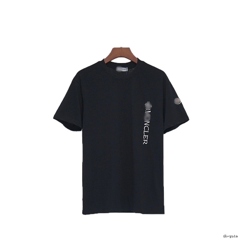Moncler Letter Print Minimalist Style Black T-Shirt