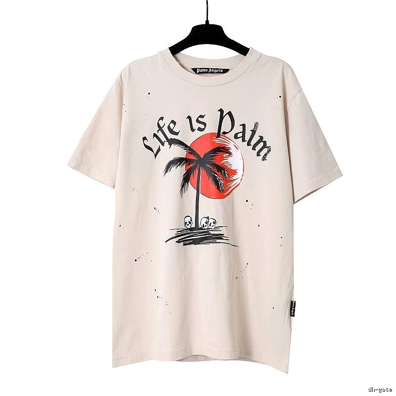 Palm Angels Summer Logo T-shirt White Palm Tree with Clean Finish