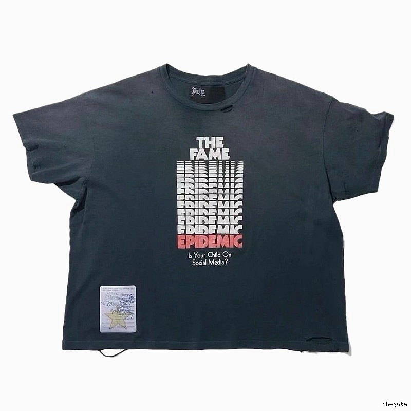 Paly Hollywood Vintage Printed Charcoal Black T-shirt