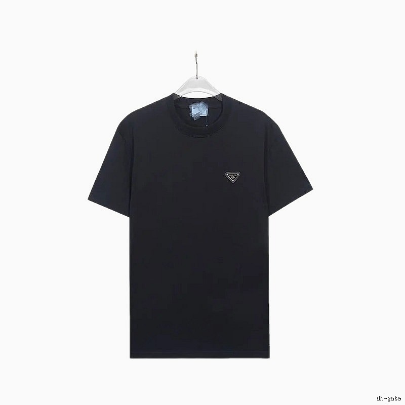 Prada Triangle-Logo Minimalist Black T-Shirt