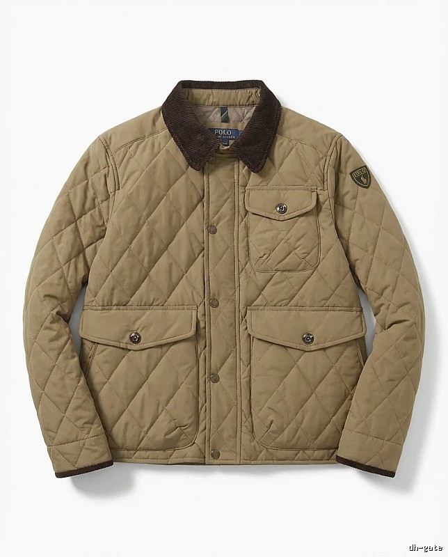Ralph Lauren quilted retro-style khaki coat