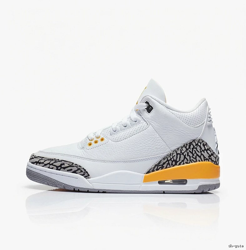 Retro-style white and orange Jordan 3 shoes