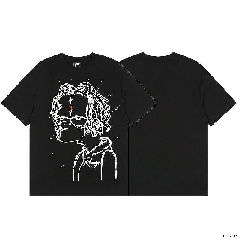 Revenge Black Skull Graphic T-Shirt Easy Pairing