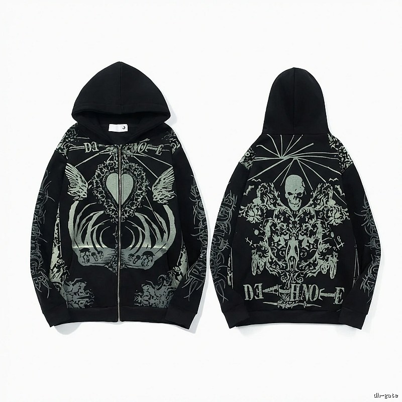 Revenge Dark Style Skull Print Hoodie