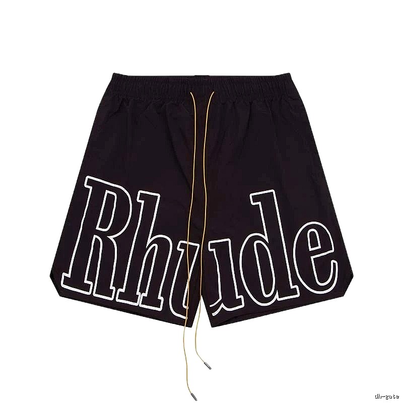 RHUDE letter-style black shorts