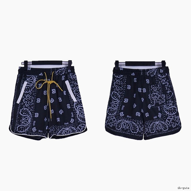 RHUDE retro-style black shorts