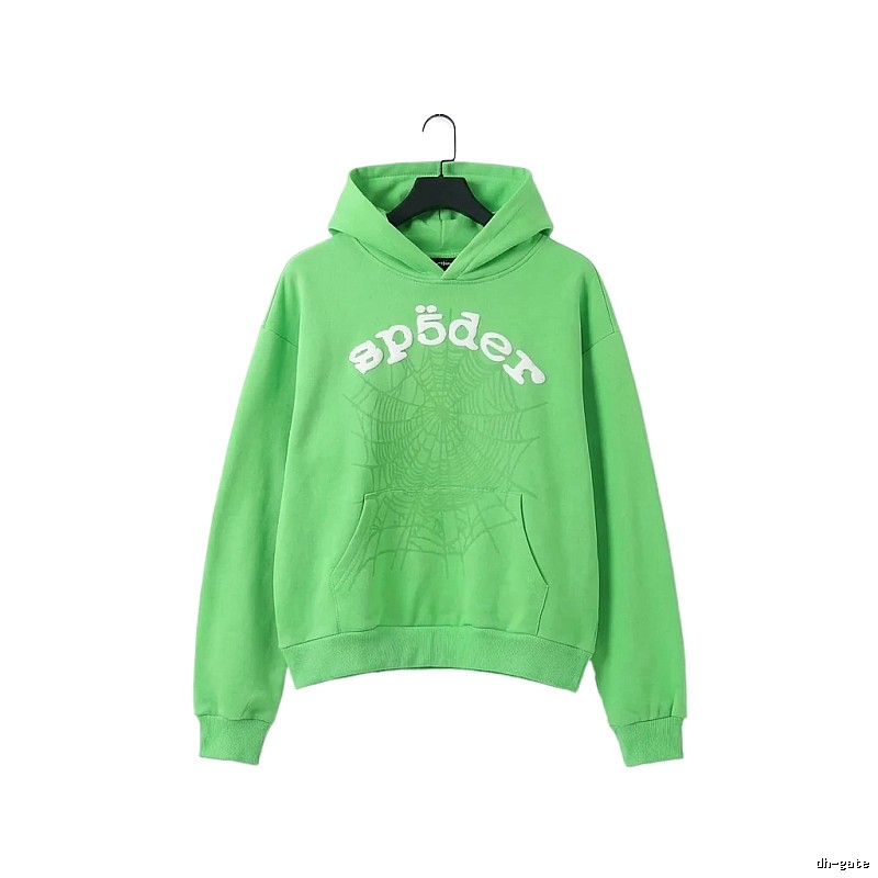 Sp5der Trendy Style Fluorescent Green Sweatshirt