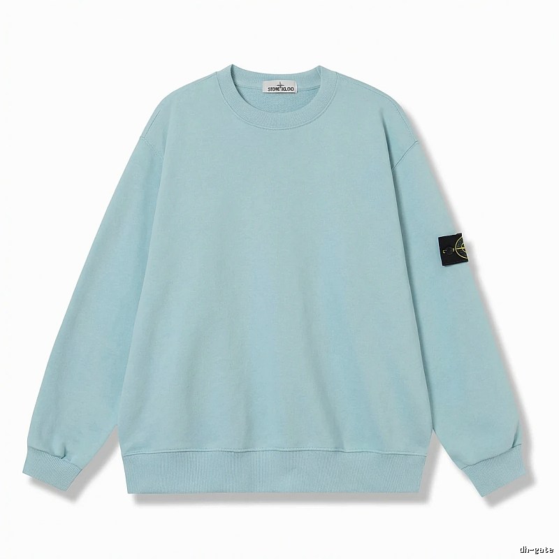 Stone Island Basic Style Casual Light Blue Sweatshirt