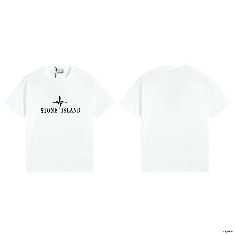Stone Island Printed Street Style White T-Shirt